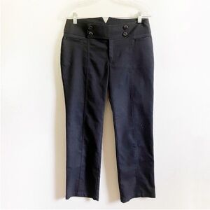 Nanette Lepore pants navy blue cropped career nautical buttons